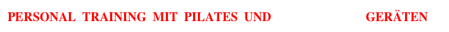 PERSONAL  TRAINING  MIT  PILATES  UND  GYROTONIC® GERÄTEN